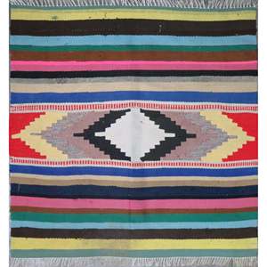 Un kilim Sanandaj vintage authentique, noué à la main, unique en son genre, 2'0 x 2'0 - Product Image 1