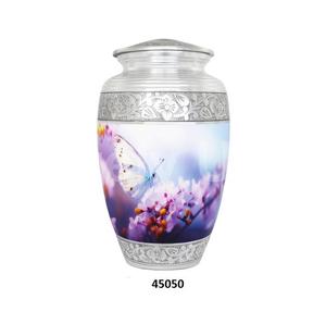 Urna para adultos de cremación grande azul hermosa mariposa para cenizas humanas con bolsa de terciopelo gratis - Product Image 4