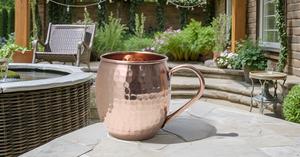 Tasse à mule de Moscou de 24 onces en cuivre pur avec finition martelée attrayante et poignée en cuivre de conception solide - Product Image 3