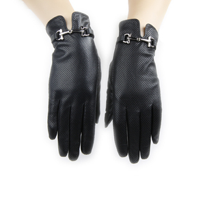 Dsane Gants d'hiver en cuir pour femmes Gants en cuir d'agneau chauds pour la conduite avec écran tactile Cadeaux de Noël - Product Image 4