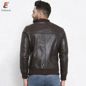 Chaquetas de Cuero para Hombre Invierno 2023, Cuello Alto, Resistentes al Viento, Reversibles, Color Sólido, Estilo Casual - Product Image 2