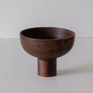 Artesanía contemporánea para comedor y decoración, cuenco elevado de madera Vintage con soporte, frutero decorativo para el hogar y la cocina - Product Image 1