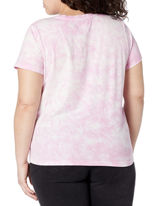 Camiseta de Manga Corta para Mujer, Tejida, con Estampado Digital Transpirable y Ecológico, Diseño Tie-Dye Sólido, 100% Algodón, Estilo Casual - Product Image 2