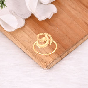 925 Sterling Silver Yellow Gold Plated Handmade <b>Plain</b> Classic Cocktail Designer Adjustable Stackable <b>Ring</b> Perfect Gift for Her - Product Image 4