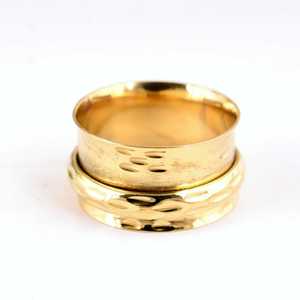 New Arrival Trendy Brass <b>Ring</b> Boho Hammered <b>Rings</b> For Women 18k Gold Plated Minimalist Textured Band <b>Ring</b> For Wholesale/OEM/ODM - Product Image 5