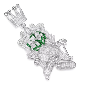 มงกุฎเงินรูปทรงบัลลังก์ ชุบทองคำขาว 925 ชุบทอง 14K และโรเดียม ประดับเพชรโมอิสซาไนต์ VVS ดีไซน์ฮิปฮอปสุดเท่ เหมาะสำหรับเป็นของขวัญ - Product Image 1