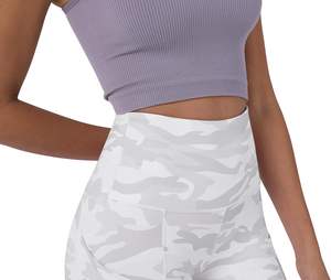 Short de motard femme taille haute contrôle du ventre avec poches motif solide entraînement de gymnastique personnalisé vêtements de Yoga sans couture vêtements de Yoga - Product Image 4