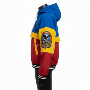 Veste coupe-vent pour femmes de qualité supérieure 110 GSM léger Polyester couleur panneau conception broderie personnalisée Logo veste pour les femmes - Product Image 3