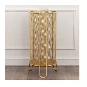 Support de parapluie debout en fil métallique de forme ronde pour décor de salon à la maison support de parapluie de finition dorée - Product Image 6