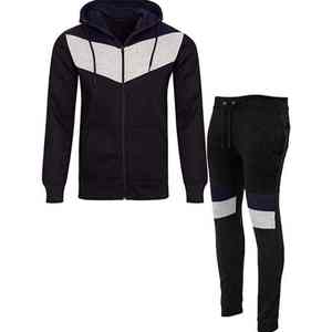 Ensemble de survêtement d'entraînement d'hiver pour homme, nouveau, patchwork, fermeture éclair latérale, taille XXL, jogging, avec logo, taille plus, ensembles tendance - Product Image 6