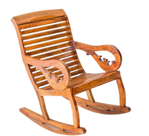 Ciorea Traditional Solid <b>Wood</b> Dining Chair with Unique Crave Arm Design Portable Indoor Use Slatted Back - Product Image 1