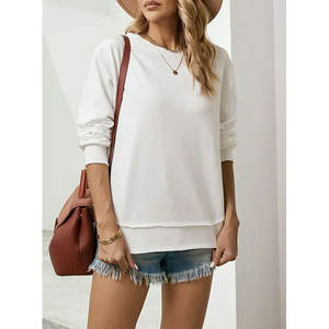 Sweat-shirt surdimensionné respirant pour femmes Pull à épaules tombantes Tenue d'automne parfaite Sweat-shirt décontracté - Product Image 4