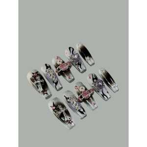 Planet Fire Press on Nail, Diseño de Uñas Único para un Look Elegante - Product Image 1