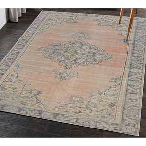Muted Medallion <b>Rug</b>: Antique Turkish Style, Non-Slip Carpet,<b>Chenille</b> <b>Rug</b> - Product Image 3