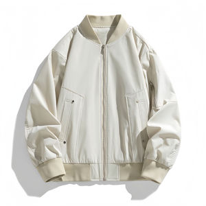 Chaqueta de Hombre de Alta Calidad, a la Moda, al por Mayor, de Color Sólido, con Cremallera, Chaqueta Bomber de Béisbol, Chaqueta de Hombre - Product Image 3