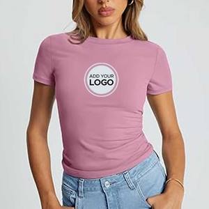 T-shirts d'entraînement actifs à manches courtes pour femmes Fit Gym Tops - Product Image 5