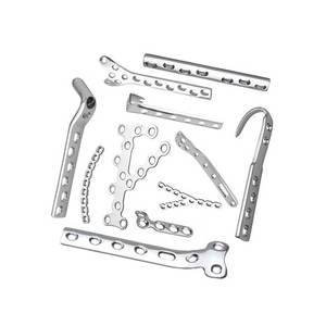 Instrumento de Cirugía Maxilofacial Serie de traumatismos Cirugía cosmética de acero Micro recto Placa de 14 agujeros Manual Surgiright - Product Image 1