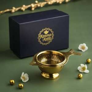 Passoire à thé en laiton écologique la plus vendue pour la maison, l'hôtel, le restaurant, la cuisine, ustensiles de cuisine en métal pur, essentiel - Product Image 4