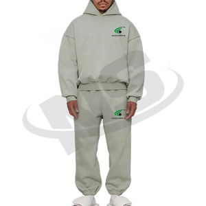Logo personnalisé d'usine hiver à capuche hommes survêtements marque privée ensembles de survêtement tricot coton Premium Tech polaire deux pièces en gros - Product Image 2