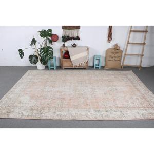 Grand tapis vintage de 6,4 x 10 pieds, tapis turc à pois blancs - Product Image 3