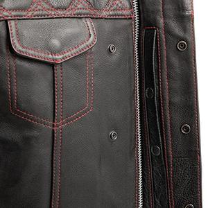 Fermeture à glissière gilet en cuir vestes moto véritable peau de vache Outback Biker Pakistan fait élégant gilet en cuir respirant - Product Image 6