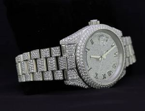 Buss Down Moissanite Diamond Watch relojes helados, lujo totalmente automático VVV Moissanite Diamond Hip Hop Buss Down Watch - Product Image 2