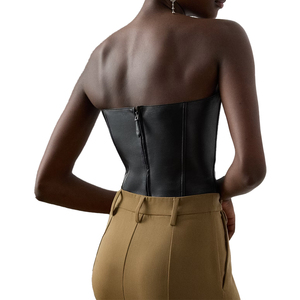Hot Sale Gwyneth Inspired Lambskin Leather Bustier Top Women's Luxury Nappa <b>Corset</b> Style Waist Cinchers Custom Logo Tailored Fit - Product Image 6