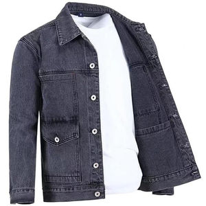 Veste en jean pour hommes vente en gros de vêtements de mode en denim délavé à logo personnalisé vêtements à manches longues coupe ajustée moto de plein air vintage - Product Image 2