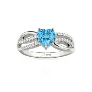 Anillo de Compromiso Jeulia Personalizado con Diseño Único de Corazón con Tallo Dividido y Trenzado - Chapado en Oro de 18K sobre Acero Inoxidable - Product Image 3
