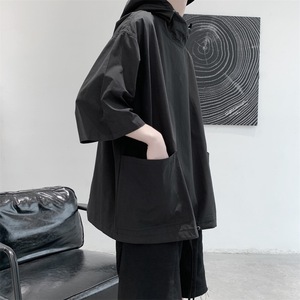 Men's Casual Jacket Sweatshirt <b>Hoodie</b> With Pocket <b>Thin</b> Short Sleeve - Product Image 5