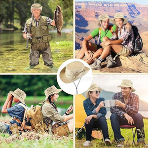 Chapeau de safari en tissu léger et respirant, coupe confortable, idéal pour la randonnée, les voyages et les activités de safari en extérieur - Product Image 2