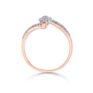 Floral Swirl <b>Cocktail</b> Rose <b>Gold</b> Diamond <b>Ring</b> - Product Image 5