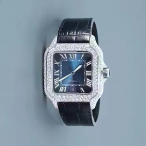 Montres en diamant moissanite personnalisées faites à la main de haute qualité Montre mécanique automatique de conception hip hop entièrement glacée pour femmes - Product Image 6