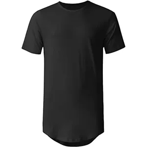 100% Katoen Curve Zoom Droptail Tee Premium Beuglijn T-Shirt Voor Mannen Goedkope Prijs Custom Logo Lang T-Shirt