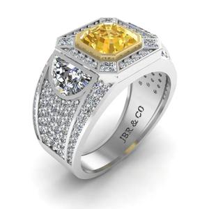 Bague de mariage Cadillac en argent 925 avec diamant rayonnant de couleur jaune élégante pour femmes bague de fiançailles de luxe au meilleur prix - Product Image 2