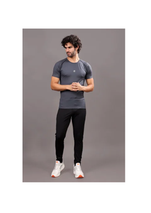 Camiseta Deportiva Casual para Hombre, Corte Ajustado, Manga Corta, Diseño de Cuello Redondo Altamente Elástico, Nailon/Acrílico 160-180 GSM para Gimnasio - Product Image 2