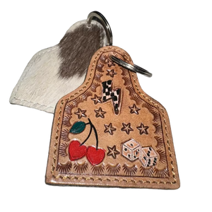 Porte-clés en cuir occidental de haute qualité, artisanal, écologique, rustique, gravé à la main, Noël, Nouvel An, anniversaire, Halloween - Product Image 1