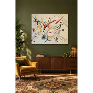 Impression sur toile de lignes géométriques de Fida Kandinsky sur fond crème - Product Image 4