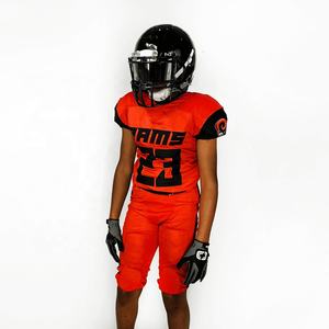 Uniforme de football américain par sublimation cousu avec nom d'équipe pour adultes 100% polyester à manches courtes tailles disponibles - Product Image 5