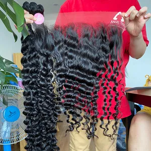 Wig renda rambut manusia keriting grosir garis rambut 4c 4b Wig depan renda penuh HD rambut keriting Kinky dalam Vietnam