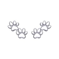 Boucles d'oreilles clous en argent sterling 925 motif patte de chat pour femme, bijoux animaux mignons en gros pour les amoureux des animaux