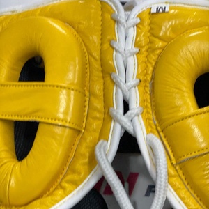 Nouveau design Équipement d'entraînement de boxe jaune, protège-tête réglable à lacets, logo personnalisé OEM ODM, pour Kickboxing, Sparring, MMA - Product Image 4