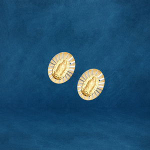 Boucles d'oreilles en alliage de style classique personnalisable à la mode mère Mary plaquée deux tons pour femmes - Product Image 2