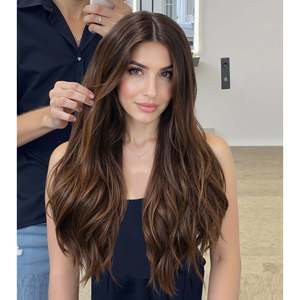 Lila-DWY Brown HD <b>Lace</b> Body Wave Pre-Plucked Glueless <b>Wig</b> Synthetic Fiber Heat Resistant Transparent <b>Lace</b> Front Available Brown - Product Image 1
