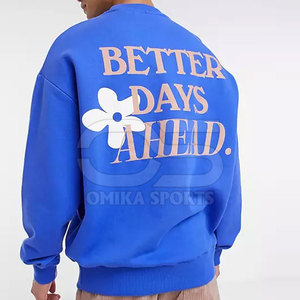 Sudadera con estampado de soplo para hombre, jersey de cuello redondo de gran tamaño con estampado de letras en negrita para moda urbana - Product Image 1