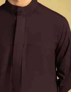 Thobe pour homme à col rabattu, style Dubaï Qatar, très vendu, pour une tenue islamique colorée, tissu de qualité supérieure, Eid Al-Fitr, prière quotidienne - Product Image 3