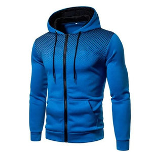 Sudadera con Capucha y Cremallera para Hombre, Diseño Moderno, Corte Ajustado, Estampado de Puntos Rojos sobre Negro, Ropa Casual de Otoño, Tejido Transpirable de Poliéster - Product Image 6