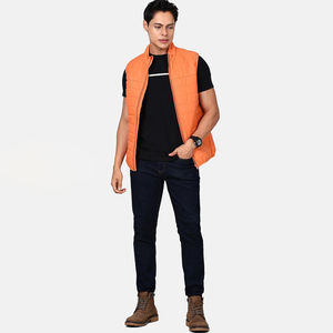 Ropa de moda sin mangas para exteriores de otoño cálido para hombre, chaleco acolchado, chaqueta informal, lona transpirable deportiva gruesa con relleno de plumón - Product Image 6