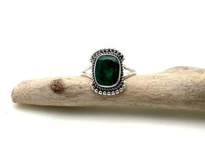 Joyería de piedras preciosas Esmeralda para mujer, anillo de estilo bohemio de plata, joyería de plata de ley 925, anillo hecho a mano de tendencia, Regalo para mamá - Product Image 3