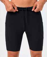 Shorts de sport pour homme avec découpe laser, shorts de compression actifs unis, logo personnalisé, shorts de course élastiques côtelés